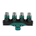 Miniatyrbilde 3 av 5: Vannkran Konverter 4-veis Splitter Kobling Slange Rør Adapter for Hagevanning og Vanning [db]