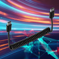 Miniatyrbilde 2 av 5: Fjærkabel Usb 3.1 Type C til Type C Ladekabel Retraktbar Type C Datakabel [DB]