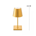 Pikkukuva 1 / 5: Led-pöytälamppu Type-c 5200mah akku langaton ladattava Ip54 vedenpitävä ylellinen yöpöydän huoneen sisustus Led-valot kodin sisustus [DB] Gold Mini Iron