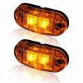 Pikkukuva 3 / 5: 20 kpl Led 2,5 tuuman 2 diodi valoa soikea etuvalo perävaunu kuorma-auto sivuvalo lamppu keltainen punainen [DB]