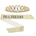 Miniatyrbild 1 av 3: 1 Set 60-årsdagskrona Sash Set Fabulous Sash 60-årsdag Dekorationer Kvinnor 60-årsdag Dekor