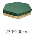 Miniatyrbillede 4 af 5: Sandkasseovertræk Vandtæt Støvtæt Sandkasse Poolbeskyttelse Hexagonal Grøn Sandkasseovertræk Med Snøre [db] 230*200cm