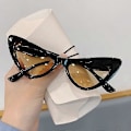 Miniatyrbild 2 av 5: Fashionabla Cat Eye-solglasögon för kvinnor 2022 Nya trendiga Den senaste personligheten Ins Net Red-glasögon UV400 Utomhus Street Shop [DB] Leopard-tea as picture