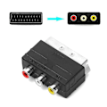 Pikkukuva 1 / 5: Scart - 3rca av -sovitin, ulostulotyyppi luudanpäästä lootuspäähän, scart-signaali rca-sisääntulosignaaliin [Db]
