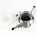 Miniatyrbillede 3 af 5: 2L rustfrit stålkanden med te-si, tekande med te-infuser, testel, tekande-infuser [dB} Silver