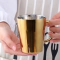 Miniatyrbilde 4 av 5: 300 ml rustfritt stål kaffekopp med bærehåndtak - gull db