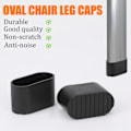 Miniatyrbillede 2 af 5: Ovale Stolben Hætter 24 stk. Anti-Slip Møbelben Beskyttere til Forebyggelse af Ridser 40mm*20mm [db]