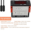 Miniatyrbilde 4 av 5: Etc-974 Digital Temperaturkontroller Mikrodatamaskin Termostater Termostat Kjølealarm 220 [DB]