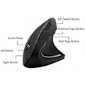 Miniatyrbilde 2 av 5: 2.4G Trådløs Vertikal Ergonomisk Optisk Mus, 800 / 1200 / 1600 DPI, 5 Knapper for Laptop, Desktop, PC, Macbook - Svart [db]