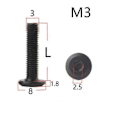 Pikkukuva 3 / 5: 520 kpl M3 M4 M5 M6 M8 Musta Hypotenuusa Litteä Kanta Kuusiokolo Ruuvi Alas Sivulle Huonekaluruuvit [DB] 10mm M5 10PCS