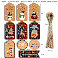 Pikkukuva 5 / 5: 50 kpl lahjakortteja paperilaput DIY lahjapakkaus tarvikkeet joulukuusi riippuva koristeet 2024 uusi vuosi koristelu [Db] 50pcs-set1