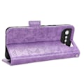 Pikkukuva 3 / 5: Asus ROG Phone 7 5G -puhelimelle lompakkokotelo PU-nahkaa, kolmiokuvioitu jalustakotelo [DB] Purple