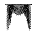 Miniatyrbillede 1 af 5: Sort Perlebesat Lace Vandfald Gardinpanel Let og Åndbar Nem Installation Luksuriøs Lille Vindue Halvgennemsigtig Swag Vandfald Gardinpanel Db Black S