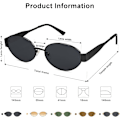 Pikkukuva 5 / 5: SOJOS Retro Oval Aurinkolasit yhteensopivat Naiset Miehet Trendikkäät Aurinkolasit Classic Shades UV400 Suoja SJ1217_SSDLV DB Shiny Black-Grey