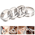 Miniatyrbilde 2 av 2: 8 stk. Ringemner Rillet Enkel Fingerring Rustfritt Stål Fingerring Smykkefremstilling [DB] Silver 0.8X2.3X2.3CM