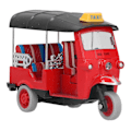 Miniatyrbild 3 av 4: Dra Tillbaka Thailändsk Trehjuling Simulering Legering Tuk Tuk Bilmodell Leksak Barn Fordonsleksak [DB] Red