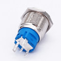 Miniatyrbillede 4 af 5: 16mm Momentary Horn Button Switch 12v Trykknapp Horn Switch Reset Switch Button Med Blå Led Lys Med Plugg For Bil Truck Lbg16-bu