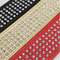 Miniatyrbild 5 av 5: Strass PU Läder Hundhalsband 5 Rader Diamant Bling för Stora Hundar 5cm bred [DB] Black m(61x5.0cm)