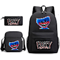 Pikkukuva 1 / 5: 3 kpl sarjaa Anime-peli 3d Poppy Playtime Monster-reput Backpacks Messenger Bag Kynäpussi Canvas Koululaukku Opiskelijoille Lapsille DB Only Backpack Type 6