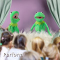 Miniatyrbillede 3 af 5: Kermit Frø Hånddukke, Frø Plys, The Muppets Show, Blød Frø Dukke Egnet Til Rollespil - Grøn, 24 Tommer [DB] 29 Inchesset