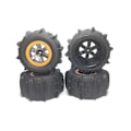 Miniatyrbillede 5 af 5: 4 stk. 110mm Padle Dæk Sne Sand Dæk Hjul Til Xinlehong 9125 9116 9155 144001 124019 104009 Rc C [DB] BlackOrange