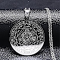Miniatyrbillede 1 af 4: Syv Ærkeengle Amulet Rustfrit Stål Halskæder Mænd Segl af Salomon Talisman Halskæde Beskyttelse Smykker Krave Hombre_lldxm Db qianA 50cm O SR