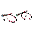Miniatyrbillede 4 af 5: 6mm 6V Grøn/Blå LED Metal Indikatorlys | Pilot Dash Fortrådet LED Antal 2 [db]