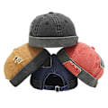 Miniatyrbillede 2 af 5: Sinknap Brimless Hat Justerbar Design Retro Casual Åndbar Brimless Skullcap Beanies Hat Cap Streetwear {Db} Orange