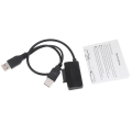 Pikkukuva 4 / 5: Usb 2.0 - 6+7 13-pin Slim-Sata -kaapeli ulkoisella Usb2.0 -virtalähteellä [DB]