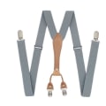 Miniatyrbild 1 av 5: Elastiska clip-on, Y-formade hängslen, enfärgade polyesterhängslen med läder [DB] Gray