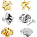 Pikkukuva 1 / 4: 120 Paria Perhonen Lukko Solki Takki Pinnit Sopii 8mm Pituus Tyhjä Pinnit Käsityö (hopea) Db Silver and Gold