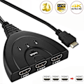 Miniatyrbilde 1 av 4: Ny 3 Port HDMI Splitter 1080P/4K HD TV Adapter Kabel 3 INN 1 Ut NY [db] A