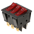 Miniatyrbild 3 av 4: 2x Kcd3 9-polig Röd LED På/Av Vippbrytare Kvadratisk Push-in AC 16A/30A 250V Ny [DB]