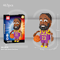 Miniatyrbillede 1 af 4: Mini Byggeklodser Basketball Stjerne Dukke Model Dekor DIY Basketball Spiller Bevægelig Dukke Samlet Mursten Børns Legetøj Gave db 2576 No box