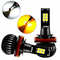 Miniatyrbild 4 av 5: 2X H8 H11 Dubbla Färger Switchback Vit Amber LED COB Dimljuslampor 160W 2600LM {Db}