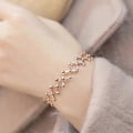 Pikkukuva 5 / 5: S925 hopearengasranneke 2-in-1 muuntautuva rengasranneke teleskooppirengas naisille DB Rose Gold with diamond