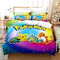 Miniatyrbilde 1 av 3: P1 Pikachu 3D-trykt sengetøysett - Dynetrekk, putevar, gave til barn {db} US FULL 200x230cm