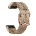 Miniatyrbild 1 av 4: För Garmin Fenix 7s / 6s Pro / 5s Plus / Instinct 2s ihålig blomma mönster silikon klockarmband justerbar snabbkoppling mjuk rem ersättning DB Khaki