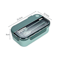 Miniatyrbilde 3 av 3: Lunchboks Bentoboks for skolebarn Kontorarbeider Mikrobølgeovn Oppvarming Lunsjbeholder Matbeholdere Lunsjboks db Green Rectangle