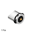 Miniatyrbilde 3 av 5: 10 stk/sett Runde Magnetiske Kabelplugger 8-pins Type-C Plugger Rask Lading Telefon Magnetladerplugg [DB] silver