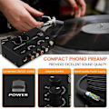 Miniatyrbillede 5 af 5: Phono Pickup-forstærker, Phonograph-forstærker med RCA-indgang, TRS-udgang, til pladespiller [DB] Black