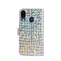 Miniatyrbillede 3 af 5: Krokodilleskind Glitter Pulver Splejsning Tegnebog Læder Etui til Samsung Galaxy A40 [DB]