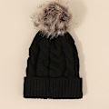 Miniatyrbilde 5 av 5: Vinter Oversized Ensfarget Kabelstrikket Pom Pom Beanie, Valentinsgave til henne db Bright Red One Size Fits All