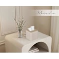 Miniatyrbild 4 av 5: Servettbox Fyrkantig PU Läder Ansiktsservettboxhållare för Sminkbord Badrumsinredning -Qin [DB] Beige