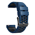 Miniatyrbillede 2 af 5: Til Suunto 7 / 9 / 9 Baro Dual-color Silikonurrem 24mm Multi-hul Design Hurtigudløselig Rem Armbånd Strap db Dark Blue   Black