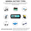 Miniatyrbild 5 av 5: 2 st batterimätare blått ljus kapacitetsmonitor DC 8-63V digital batterindikator DC 12V 24V 36V 4 [db] black