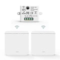 Miniatyrbild 1 av 5: Trådlös Ljus Väggströmbrytare Rf 433mhz Relämottagare Med 2x1-vägs Panelströmbrytare Led Fjärrkontroll Fo [DB]