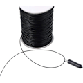 Miniatyrbild 1 av 5: Vaxad imitation läder sladd för flätade halsband - Svart (100 meter)