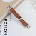 Miniatyrbillede 3 af 3: Til Garmin Vivomove Luxe/ Garminmove Luxe Urrem Ægte Koskind Læder Blomsterdekoration Justerbar Rem [db] Brown