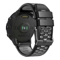 Miniatyrbilde 1 av 4: For Suunto 7 / 9 / 9 Baro To-farget Silikonurrem 24mm Multi-hull Design Hurtigutløsing Håndleddsrem Stropp db Black   Grey